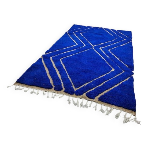 Marokkanischer blau dekorierter Teppich 250cm x 150cm