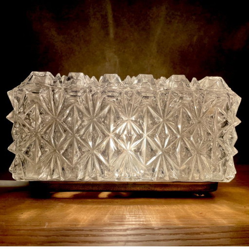 Lámpara de techo o pared rectangular pequeña de cristal, empotrada o de pared