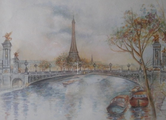 Paris watercolor print "Bernadette Voz" – Wall decoration, Paper, Glass (photo 9 of 17)