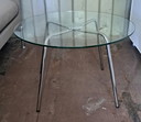 Walter Knoll 369 Side Table | Bauhaus Design Classic | Glass & Chrome | 1956