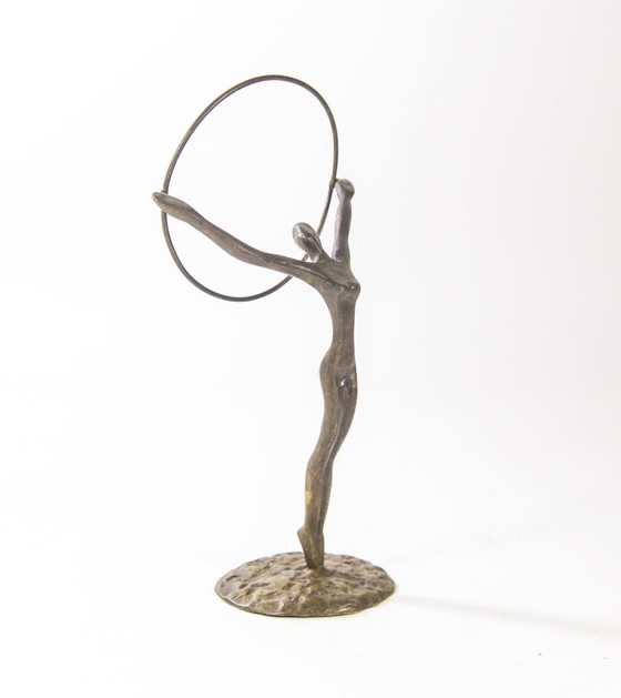 Image 1 of Bronzestatue | Ballerina mit Reifen