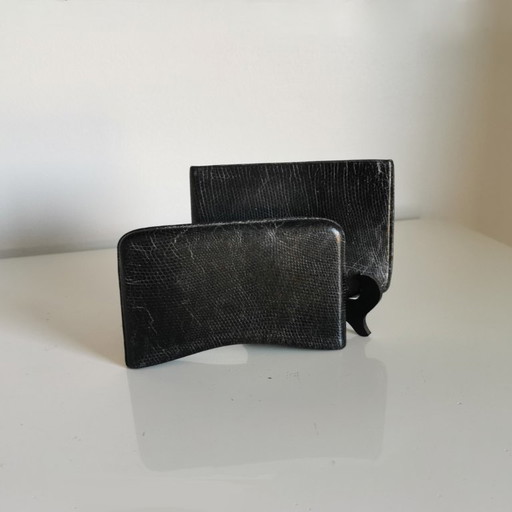 Étui à tabac en peau de serpent / étui à cigarettes