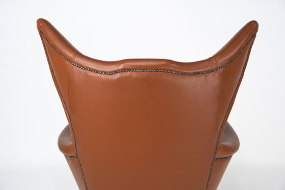 Image 1 of Italiaanse Mid-Century Wingback Fauteuil in Kunstleer, jaren 50