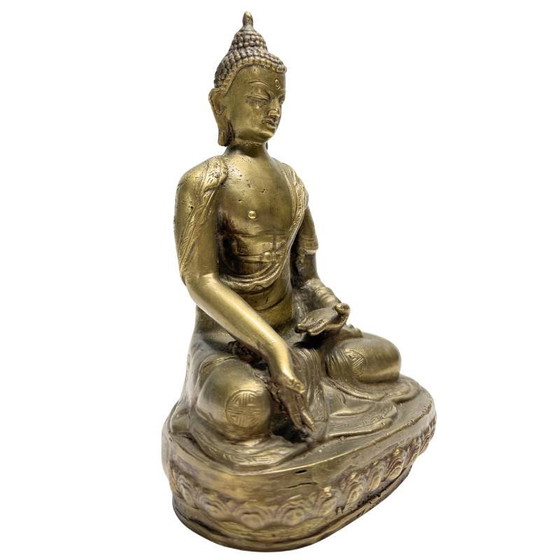 Chinese Bronzen Boeddhabeeld met Shou Symbolen – Late Qing Periode – Kavel 458 – Beeldhouwkunst (photo 2 of 12)