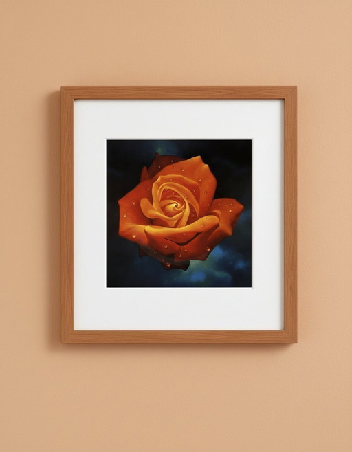Magic of the Rose - Campana, Franco - Orange Rose - Art Print
