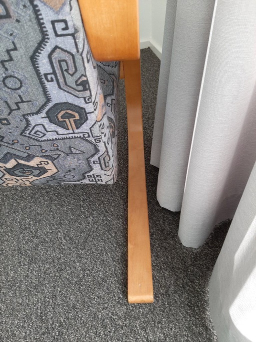 2 poltrone Alvar Aalto 402 – stoelen fauteuils, Wood, Textile