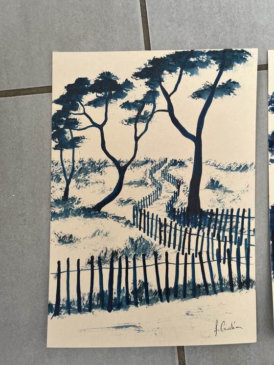 Image 1 of Serie di 9 schizzi su carta 21x15cm.