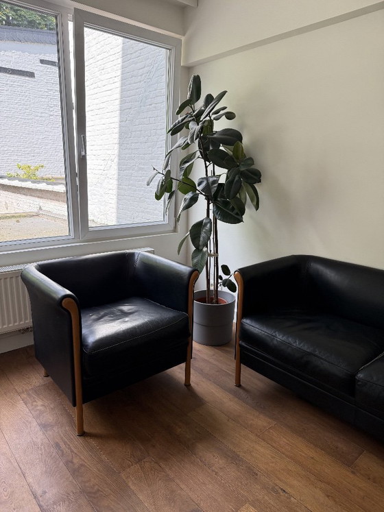 Image 1 of Leather club set by Antonio Citterio for Moroso, 1980s