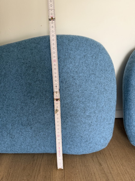 Image 1 of 6 kussen blauw, pierre à galets