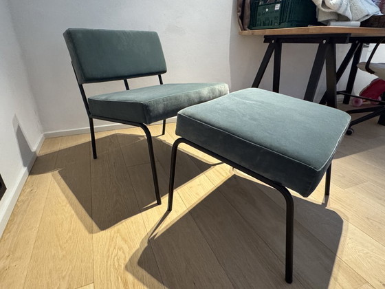 Image 1 of Fauteuil lounge Fest Monday + repose-pieds Royal 44 Turquoise