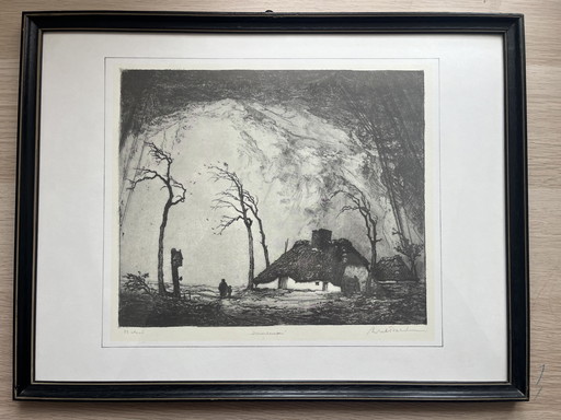 4 etchings by Dirk Baksteen – signed and numbered