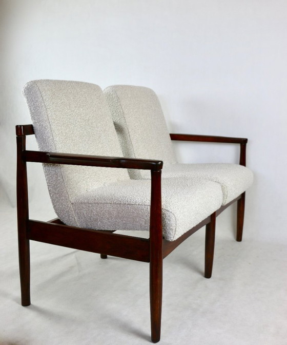 Image 1 of Divano doppio vintage in bouclé avorio, anni '70