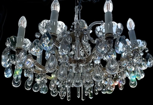 Lampadario antico in cristallo Palwa – kroonluchters, Glass