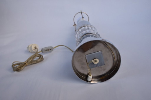 Kosta Boda type 1180 crystal and chrome table lamp