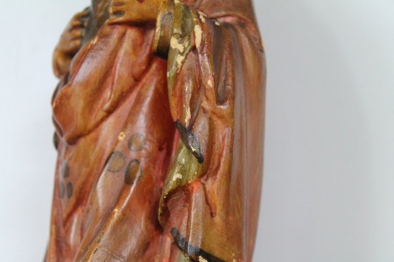 Image 1 of Devoción de Cristo al Sagrado Corazón. Antigua, 49 cm de alto.