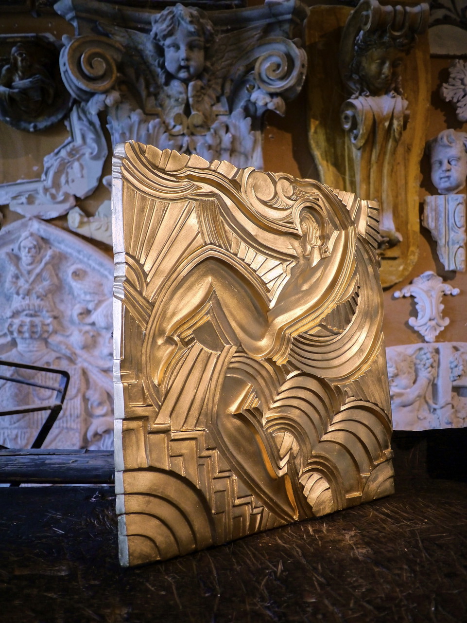 Naar Maurice Picaud - Relief, 2x Bas-reliëf Folies Bergère set | De
