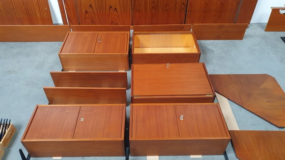 Image 1 of vintage wall unit deens modules teak 60s