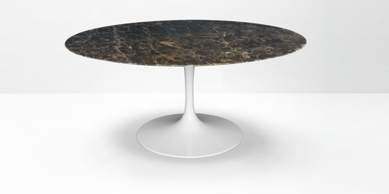 Originele Ronde Knoll Tulip Eettafel (137cm) In Emperador Glanzend In NIEUWSTAAT!! Eero Saarinen – Marble (photo 4 of 15)