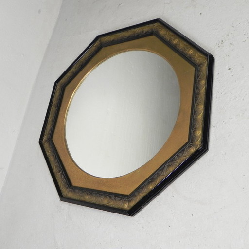 8-hoekige Art Nouveau spiegel, jaren 20