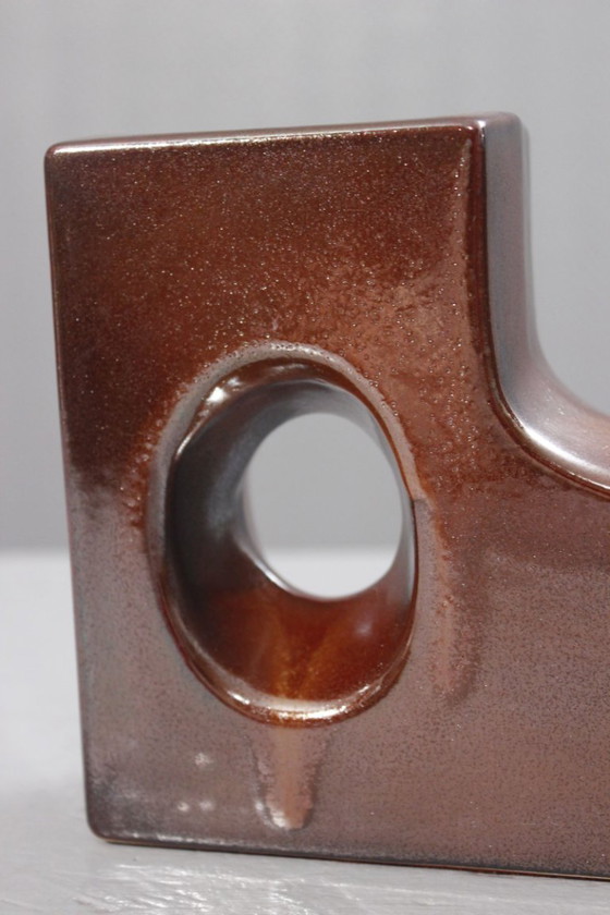 Image 1 of Vintage ceramic fireplace vase, 1970s design, Bertoncello style, Roberto Rigon