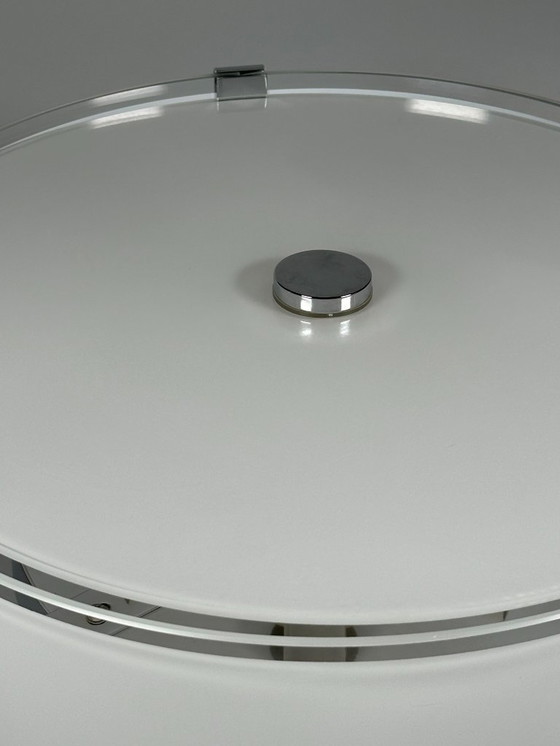 Image 1 of Plafondlamp uit de jaren 70/80 van Honsel Leuchten Duitsland, glas, chroom, Space Age