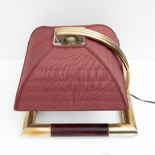 Lampada da tavolo in ottone italiana di metà secolo in stile Tommaso Barbi, anni '70