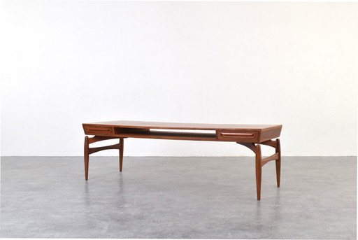 Table basse en teck style Mid-Century par Johannes Andersen pour Trensum Möbelfabrik, années 1960.
