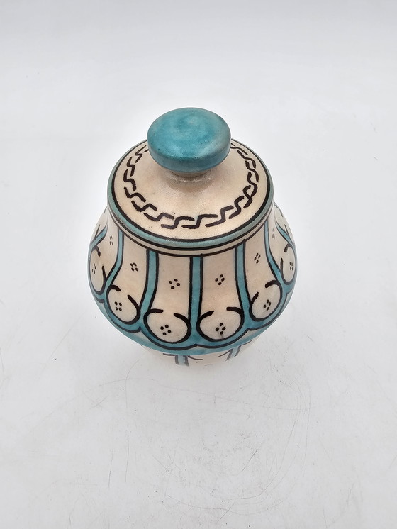 Image 1 of Moroccan Blue And White Ceramic Pot Xixème Siècle