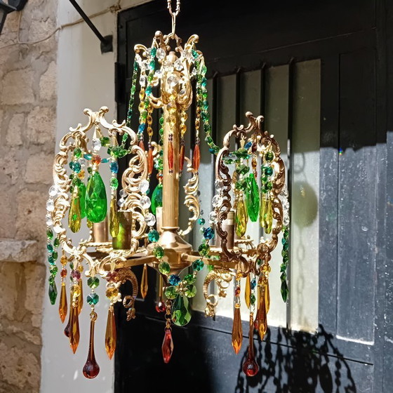 Image 1 of Vintage Italiaanse kroonluchter uit de jaren 60.