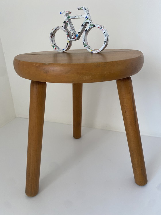 Image 1 of Vintage Wooden Stool - Berger Charlotte Perriand - style