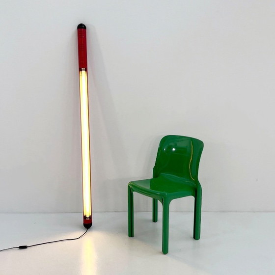 Image 1 of Grande lampada al neon rosso di Fosnova, anni '80