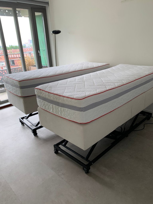 2 hoog-laag boxspring merk Bedder – 2 x 80 x 200 cm