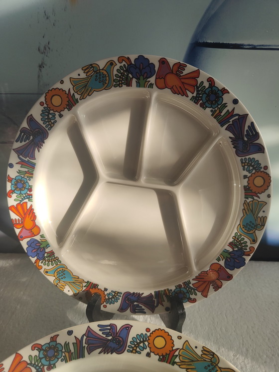 Image 1 of 6 piatti da fonduta in porcellana Acapulco Villeroy &amp; Boch anni '70
