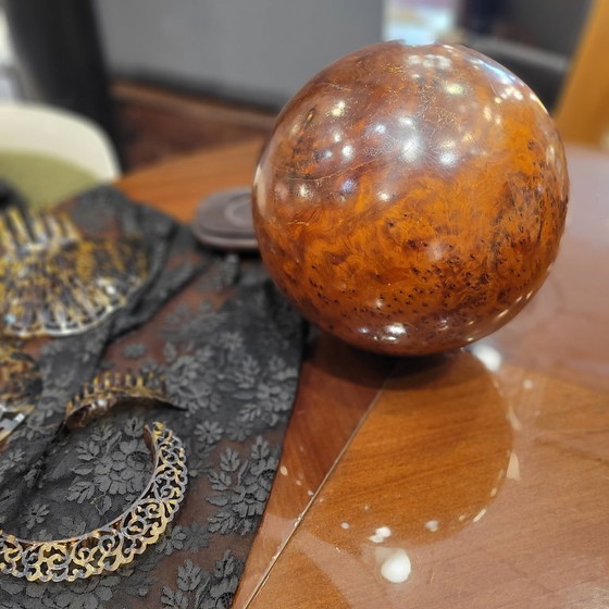 Image 1 of Sfera decorativa, ossidiana mogano, p. s. XX - Francia