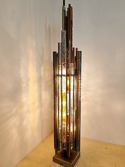 Poliarte Brutalist Floor Lamp, 1970s by Albano Poli