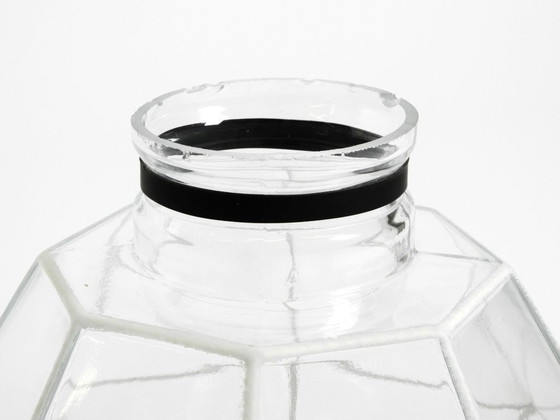 Image 1 of Bellissima lampada da soffitto in vetro Limburg degli anni '70 a forma ottagonale