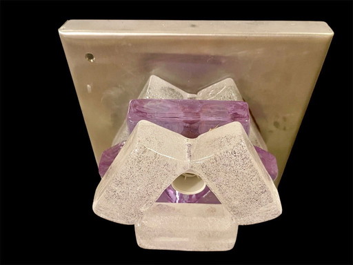 Albano Poli by Poliarte wall lighting glass murano , Italy 1970