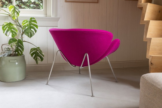 Originele Vintage Artifort Orange Slice Gerestaureerd En Gestoffeerd In Kvadrat Divina – Fauteuils, Metal (photo 2 of 5)