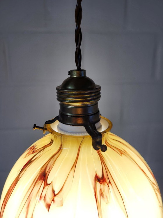 Image 1 of Lampada in vetro opalino Art déco, Verreries de Scailmont, Henri Heemskerk, Belgio