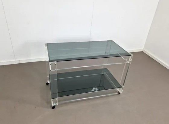Carrello in Lucite e Vetro Fumè | Anni '70, Carrelli bar, Trasparente, Space Age (foto 4 di 8)