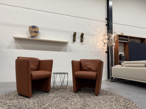 2 Leolux Suva Armchairs Wapiti Hawk leather