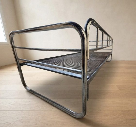 Vintage Chrome Tubular Steel Daybed Frame, Mid-20th Century, Czechoslovakia, 190 × 86 × 67 cm – Sofa beds (photo 3 of 10)