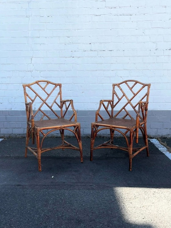 Essgruppe aus Bambus im Chippendale-Stil, Italien, ca. 1970er Jahre – Esszimmergarnitur, Bamboo (photo 19 of 19)