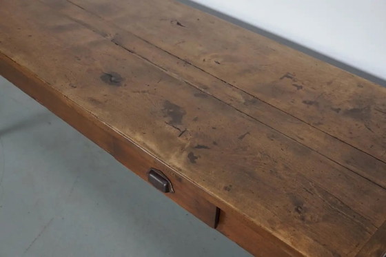 Image 1 of Antiker französischer Landhaus-Esstisch aus Ulmenholz, 19. Jahrhundert