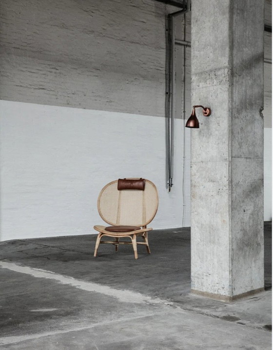 Image 1 of NORR11 - Sillón Nomad - Hyldahl/Hansen - Cuero/caña de Viena, como nuevo