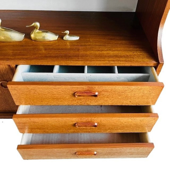 Image 1 of Vintage Mid-century Deens design highboard kast vintage teak 1960's