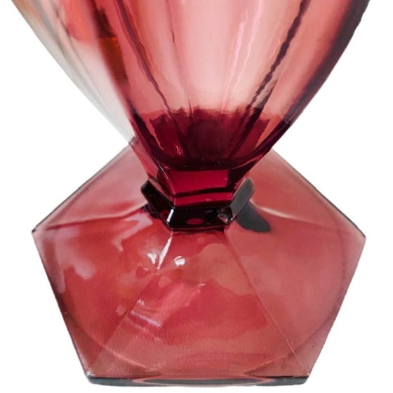 Image 1 of Set of Art deco vases Bohemian glass 1930's Stolzle purple amber