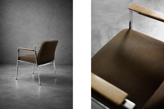 Image 1 of Sedia da conferenza marrone moderna tedesca vintage di metà secolo di Drabert, anni '70