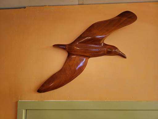 Large Vintage Wooden Wall Bird Bird Wall Decoration 62 cm