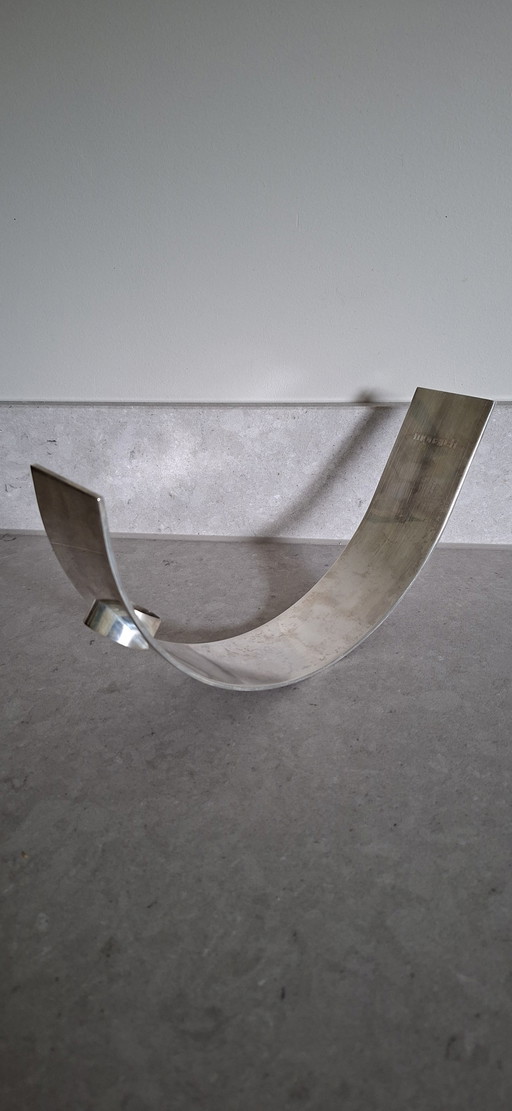 Vintage Franse Verzilverde Wijnflessenhouder - Monarch - Poinçon 90 (ca. 1950-1970) – wijnrek, Silver (photo 2 of 12)